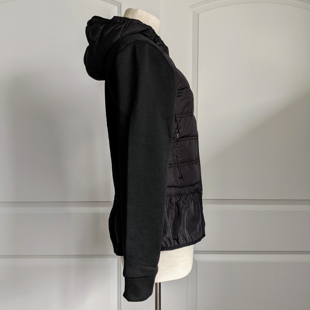 BCBGMaxAzria Jacket Puffer Hooded Zip Front Lightweight Fitted Black M NWT - Picture 6 of 15